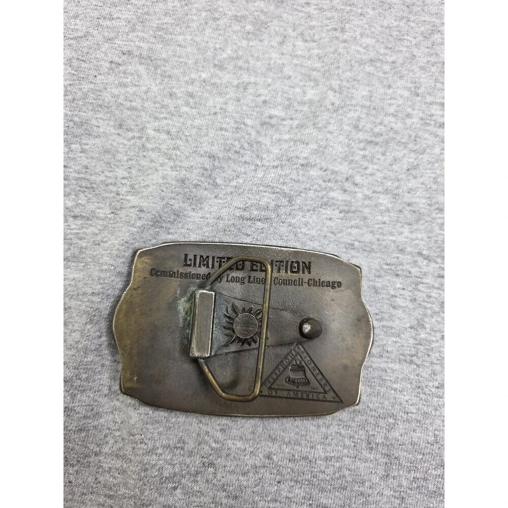 Lewis Telephone Pioneers 100 Years Industry Brass Belt Buckle